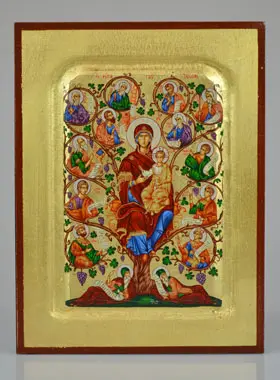 Byzantijnse Ikoon Maagd Maria Jesse Boom - 23 cm (pic 1)