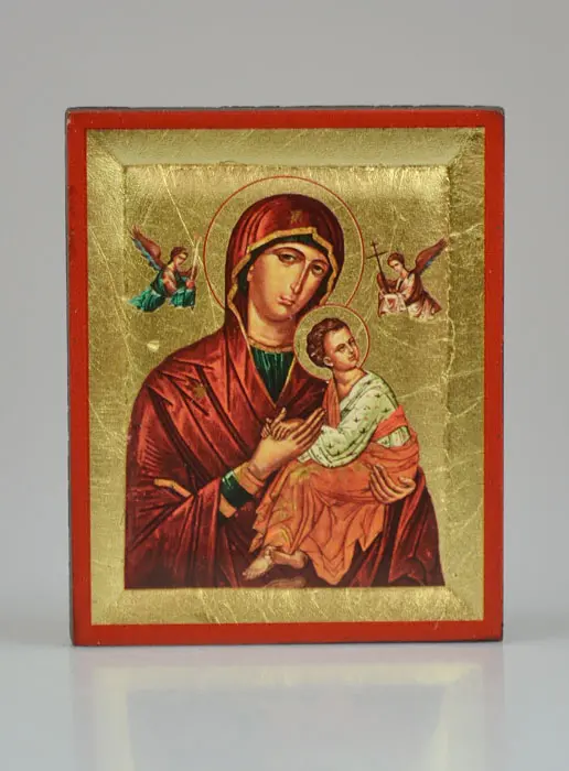 Byzantijnse Icoon Maria van Altijddurende Bijstand - 8 cm (pic 2)