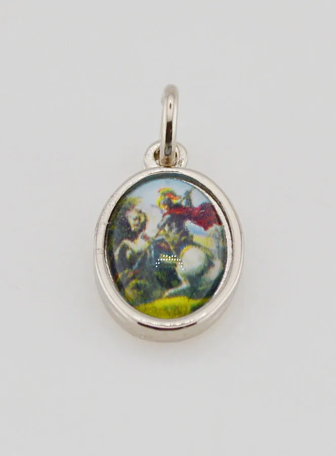 Medaille Heilige Joris (Georges) Zilverkleurig - 15mm (pic 2)
