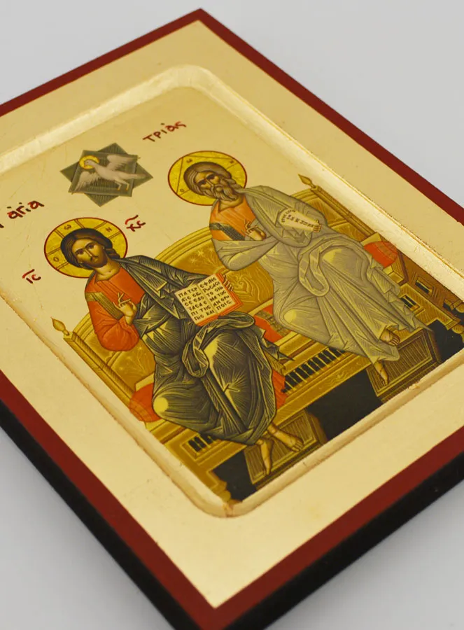 Icoon Grieks Byzantijns Heilige Drievuldigheid - 17 cm (pic 3)