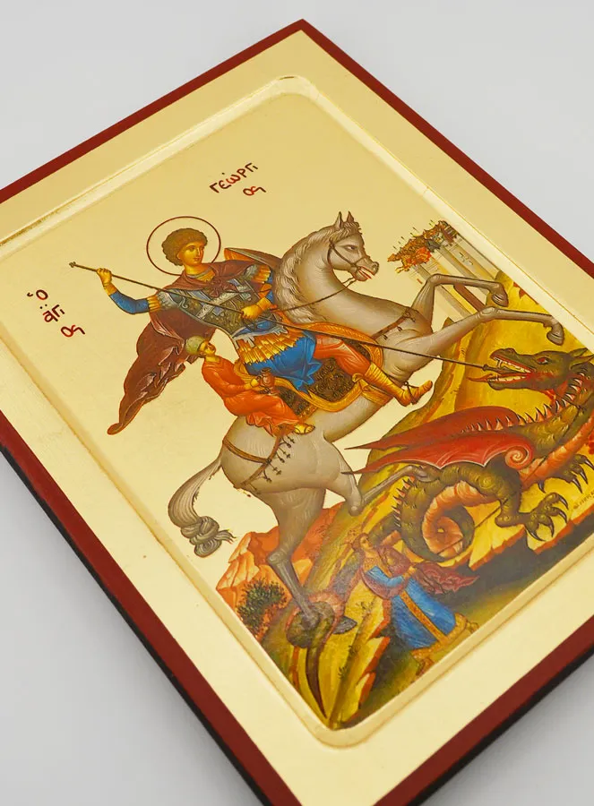 Byzantijnse Icoon Heilige Georges - Sint Joris - 23 cm (pic 3)
