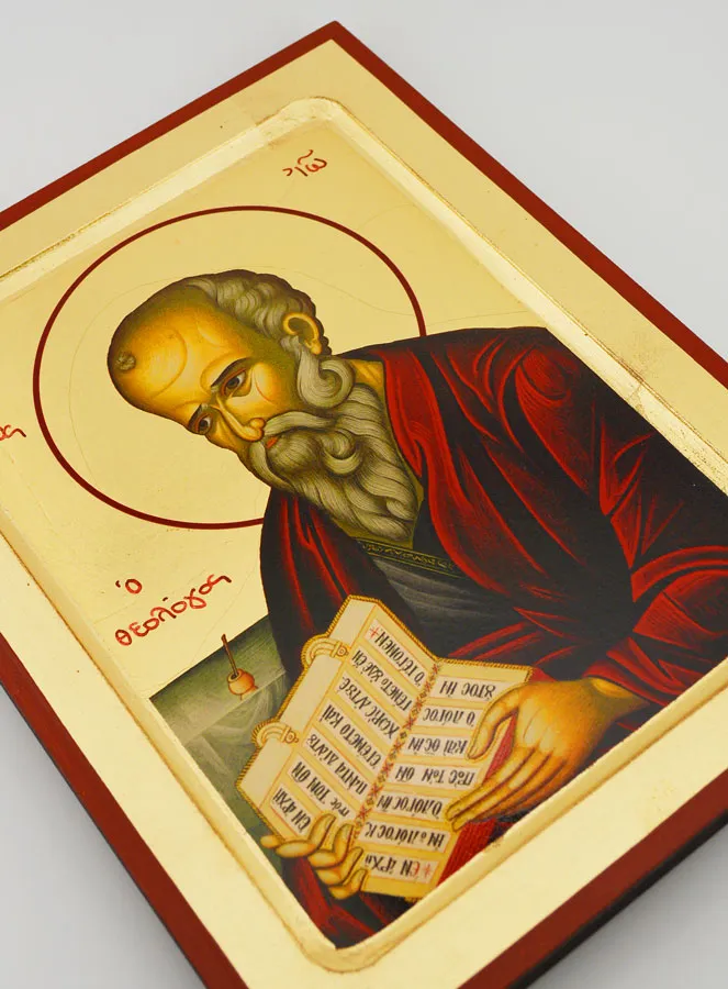 Byzantijnse Icoon Heilige Johannes de Apostel - 22 cm (pic 3)