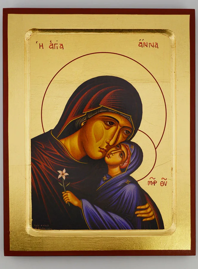 Byzantijnse Icoon Heilige Anna - 22 cm (pic 1)