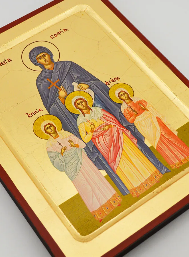 Byzantijnse Icoon Heilige Sophia - 22 cm (pic 3)