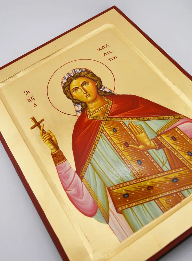 Byzantijnse Icoon Heilige Calliope - 30 cm (pic 3)