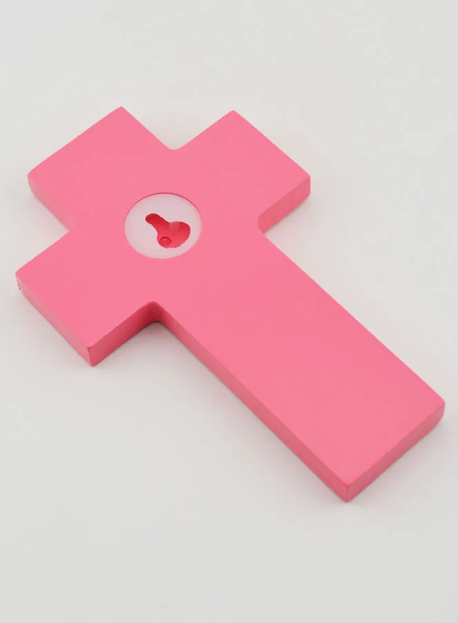 Kruis Hout Kinderen van de Wereld Roze (pic 4)