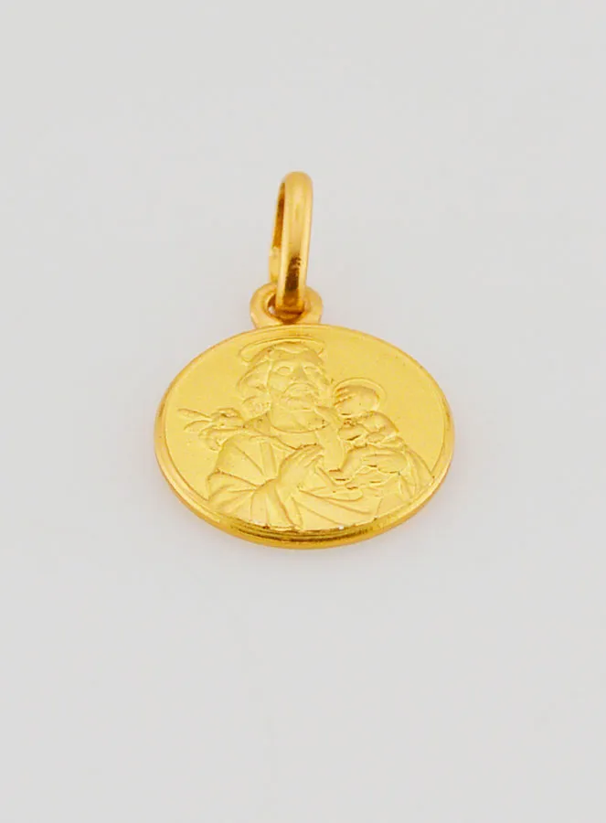 Medaille Heilige Jozef Verguld - 12mm (pic 2)
