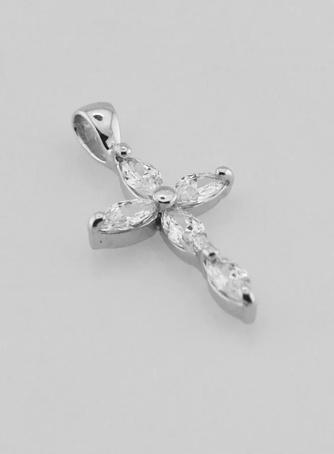 Kruis Hanger 5 Zirkonia en 925/000 Zilver 18mm (pic 3)