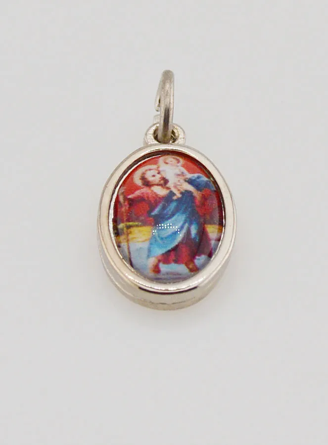 Medaille Heilige Christoffel Zilverkleurig - 14 mm (pic 2)