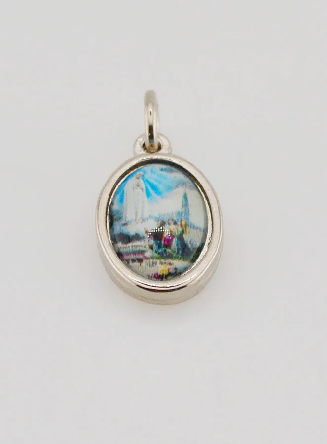 Medaille Onze Lieve Vrouw van Fatima Zilverkleurig - 14mm (pic 2)