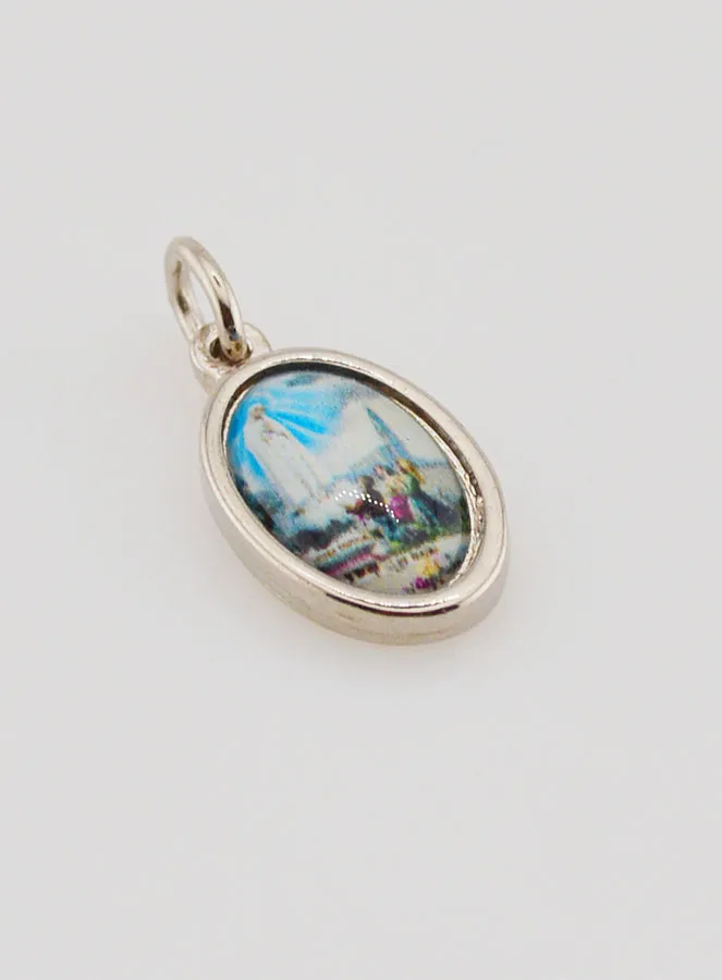 Medaille Onze Lieve Vrouw van Fatima Zilverkleurig - 14mm (pic 3)