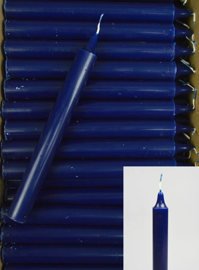 130 Doorgekleurde Kaarsen Donker Blauw (pic 1)