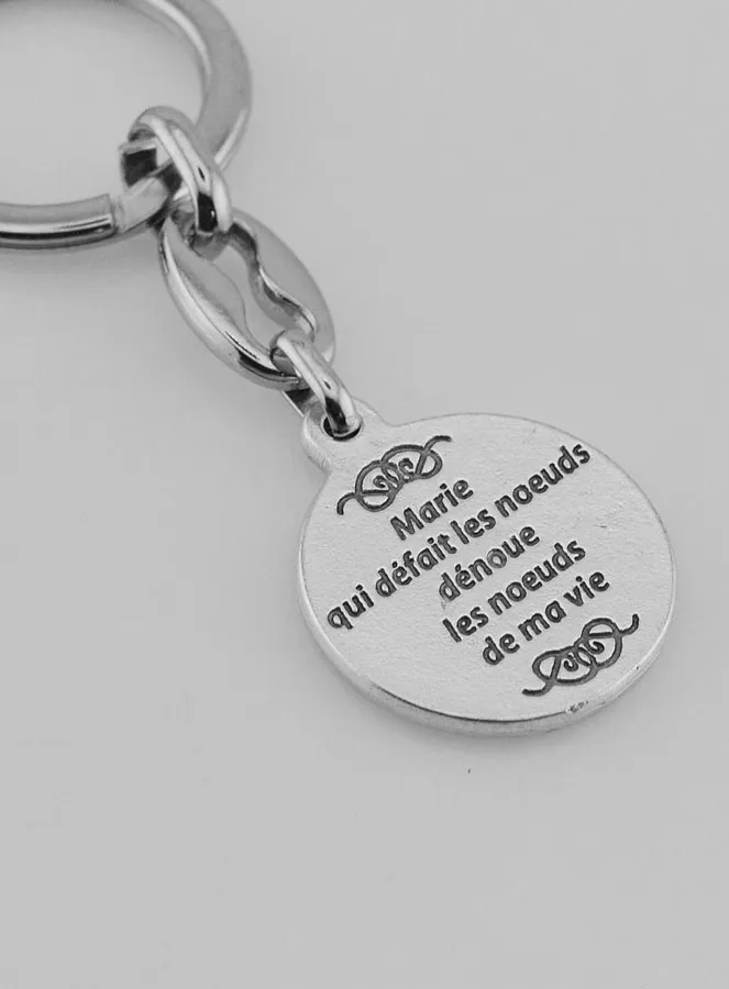 Sleutelhanger Maria die de Knopen Ontwart Zilverkleurig (pic 4)