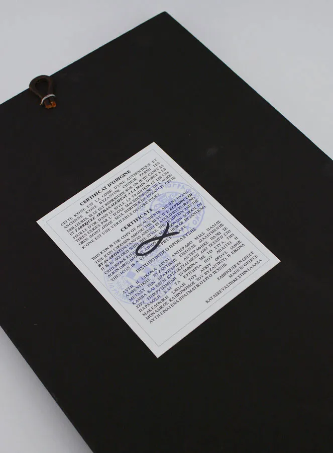 Byzantijnse Icoon Heilige Aartsengel Michaël Grijs - 25 cm (pic 4)