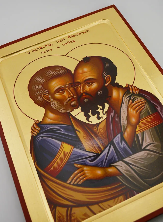 Byzantijnse Icoon Heilige Petrus en Paulus - 28 cm (pic 3)