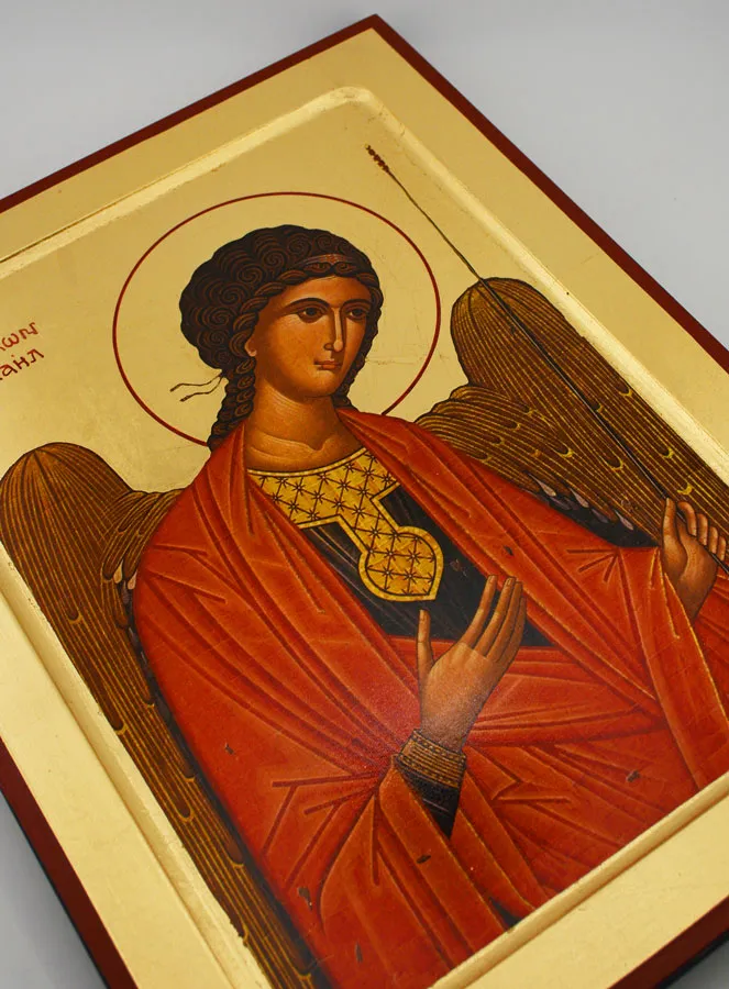 Byzantijnse Icoon Heilige Michaël Aarts Engel Rood - 30 cm (pic 3)