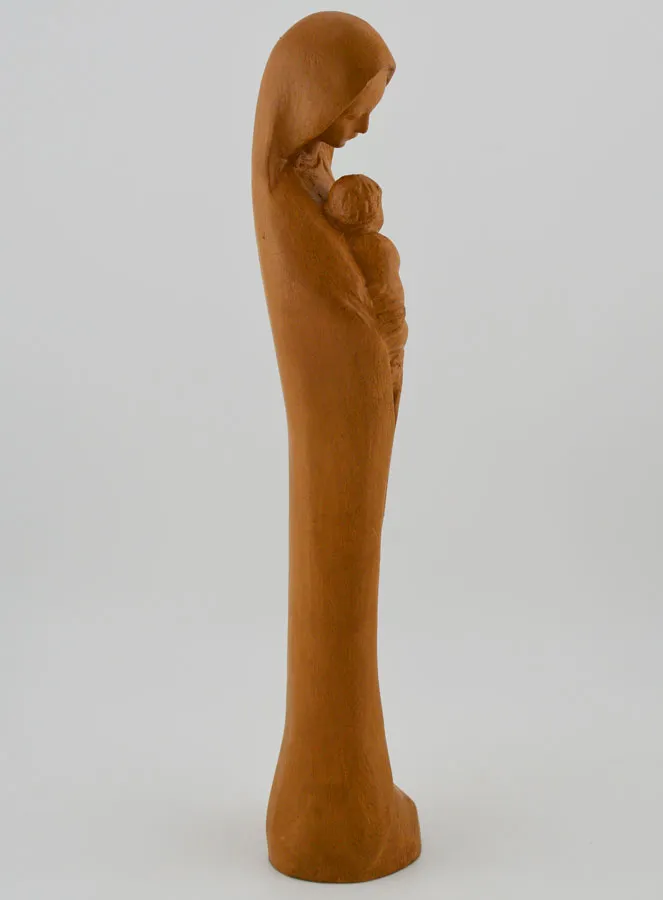 Beeld Maagd Maria met het Kindje Jezus - Hout Kleurig - 22 cm (pic 3)