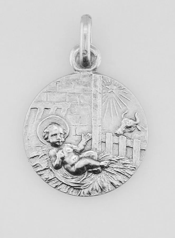Hanger De Geboorte van Jezus Christus Sterling Zilver - 17mm (pic 1)