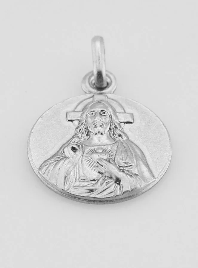 Hanger Jezus Heilig Hart 925 Sterling Zilver - 17mm (pic 2)