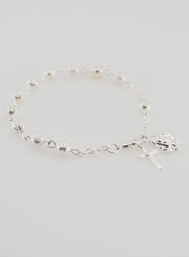 Armband Rozenkrans Tientje Zilver Kralen 6 mm (pic 3)