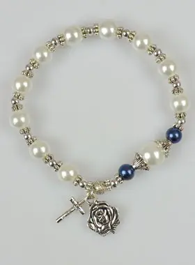 Armband Tientje Parelmoer en Zilver Strass (pic 1)