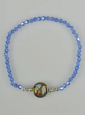 Armband Medaille Onze Lieve Vrouw van Lourdes - Blauw (pic 1)
