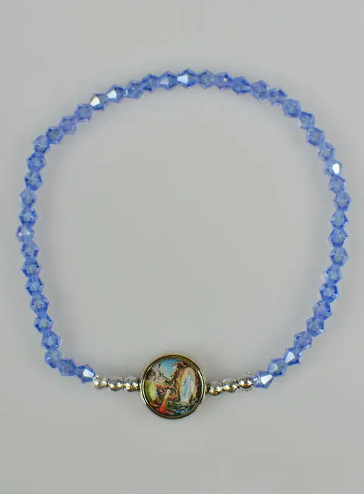 Armband Medaille Onze Lieve Vrouw van Lourdes - Blauw (pic 2)