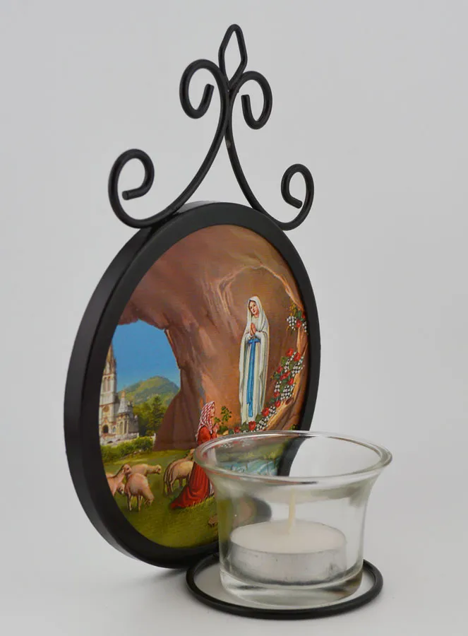 Theelicht Houder Icoon Onze Lieve Vrouwe van Lourdes - 18 cm (pic 3)