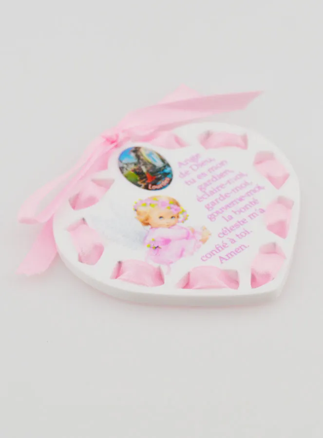 Icoon Bescherm Engel Roze - Doop Cadeau Meisje - 7 cm (pic 3)