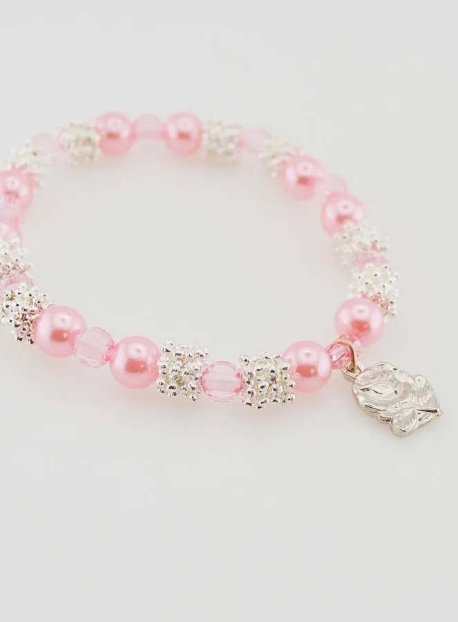 Religieuze Armband Medaille Lourdes - Roze Kralen (pic 3)