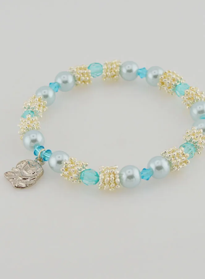 Religieuze Armband Lourdes Medaille - Blauwe Kralen (pic 4)