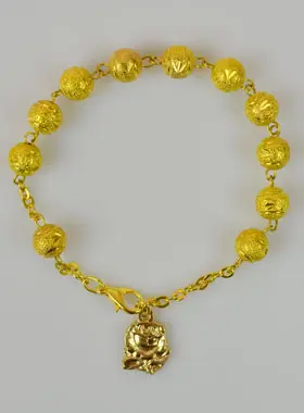 Armband Tientje Lourdes - Goud Kralen - 19 cm (pic 1)