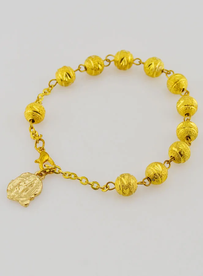 Armband Tientje Lourdes - Goud Kralen - 19 cm (pic 4)