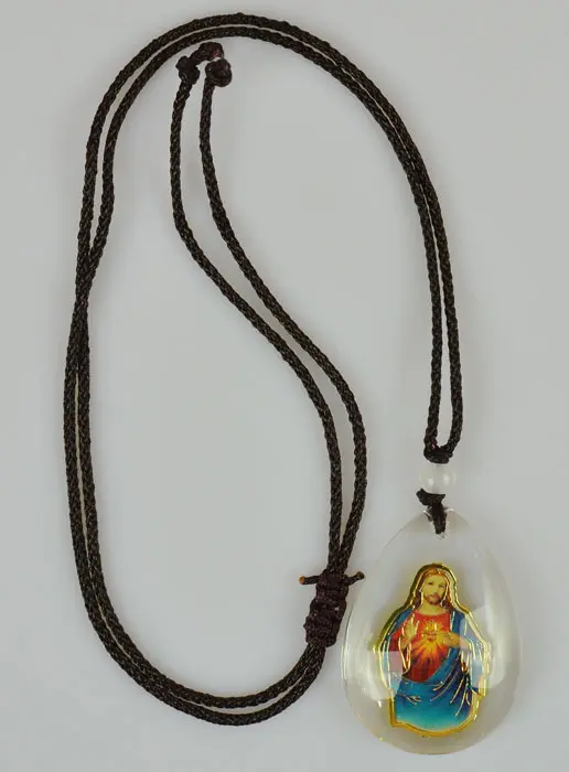 Hanger Druppel van Glas - Heilig Hart van Jezus - met Koord (pic 2)