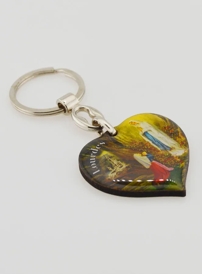 Sleutelhanger Hart Madonna van Lourdes - 4 cm (pic 3)