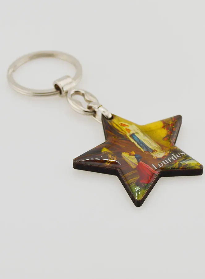 Sleutelhanger Ster Notre Dame van Lourdes - 4 cm (pic 3)