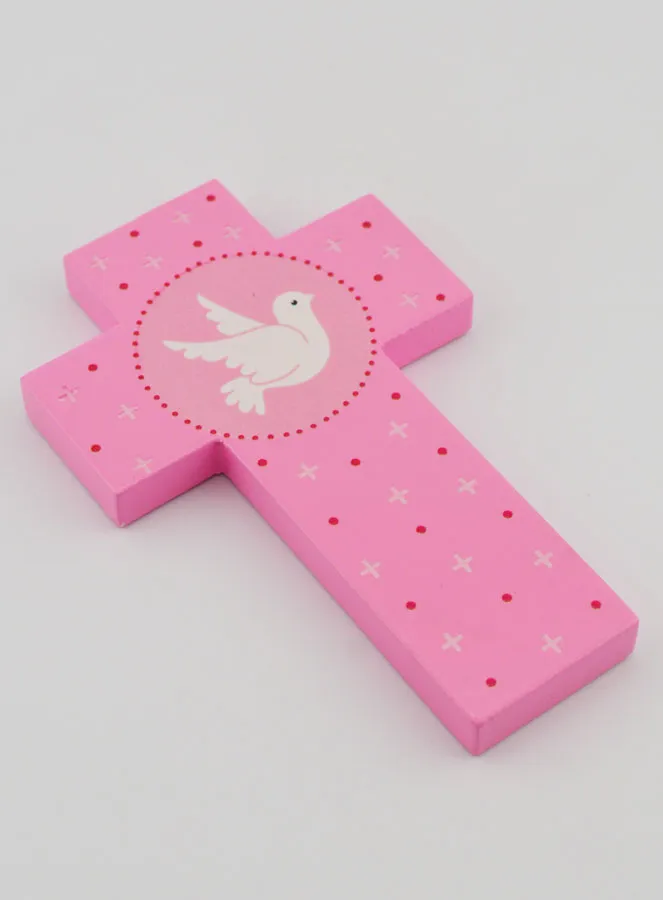 Kruis voor Kinderen Duif Roze 12 cm (pic 3)