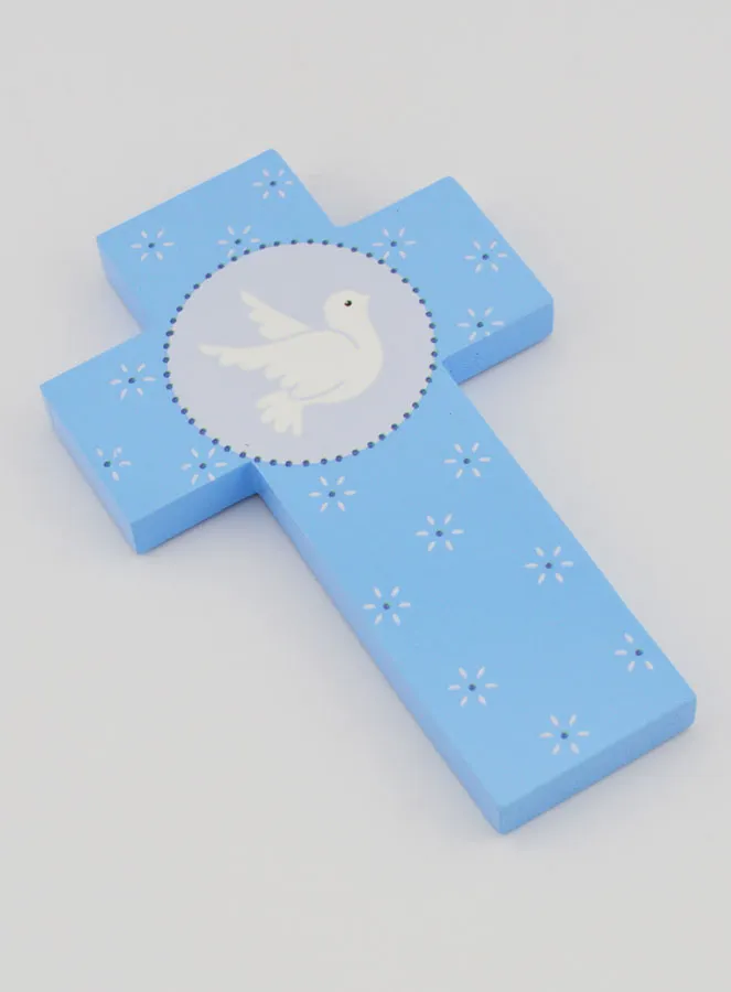 Kruis Kind Duif Heilige Geest Blauw - 12 cm (pic 3)