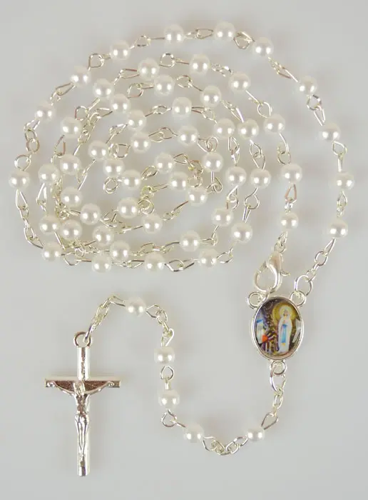 Rozenkrans Lourdes Parelmoer Wit met Sluiting (pic 2)