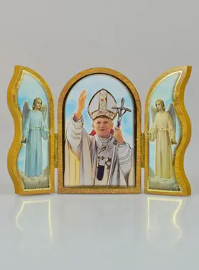 Drieluik Icoon Heilige Johannes Paulus II - 12 cm (pic 1)