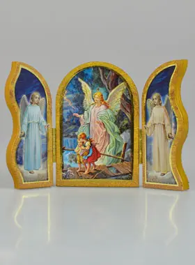 Drieluik Ikoon Bescherm Engel - 12 cm (pic 1)