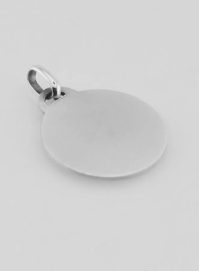 Zilveren Hanger Moeder Maria met Kind en Bloemen - 18 mm (pic 4)