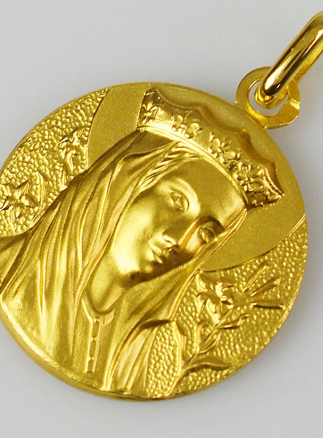 Hanger Heilige Maagd Maria Gekroond Verguld - 20 mm (pic 4)