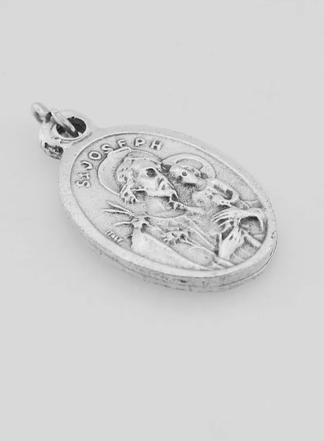 Religieuze Hanger Heilige Jozef Zilverkleurig - 20mm (pic 3)
