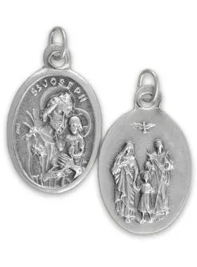 Religieuze Hanger Heilige Familie Zilverkleurig - 20mm (pic 2)