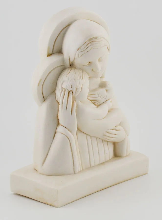 Beeld Maria met Kind Jezus - Kleur Ivoor - 15 cm (pic 3)