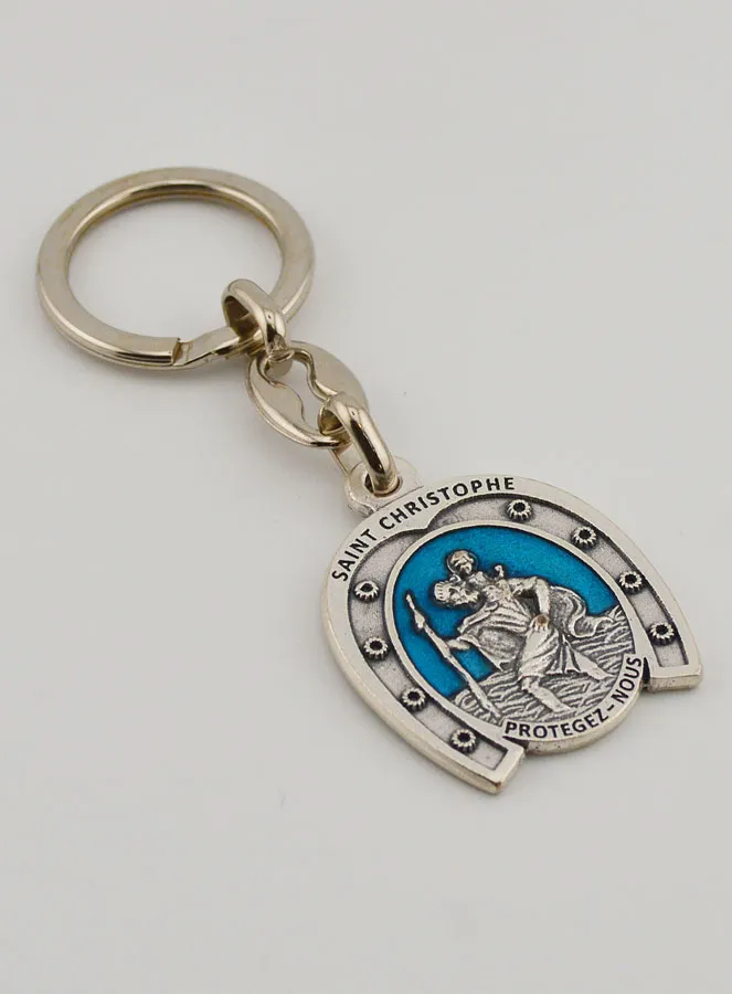 Sleutelhanger Heilige Christoffel - Hoefijzer - 3.5 cm (pic 3)