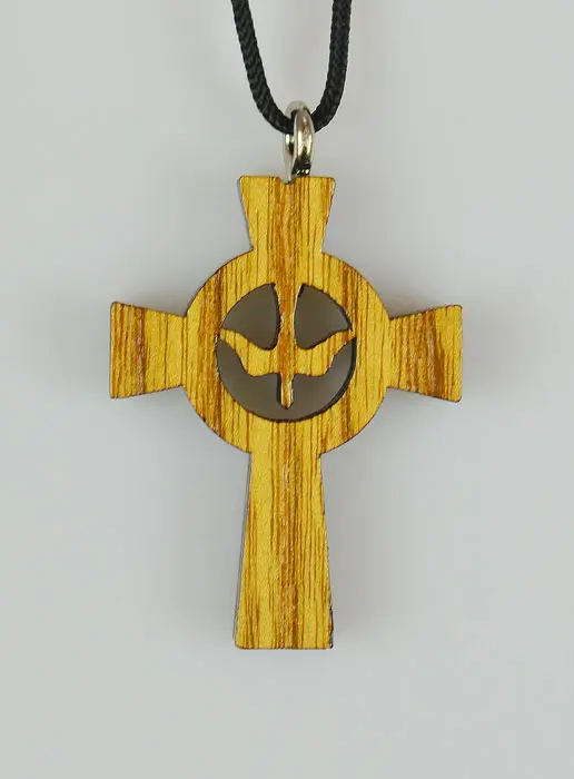 Hanger Kruis Hout Heilige Geest Duif - 3,5 cm (pic 2)