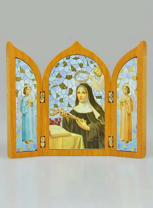 Icoon Drieluik Heilige Rita van Cascia Hout (pic 2)