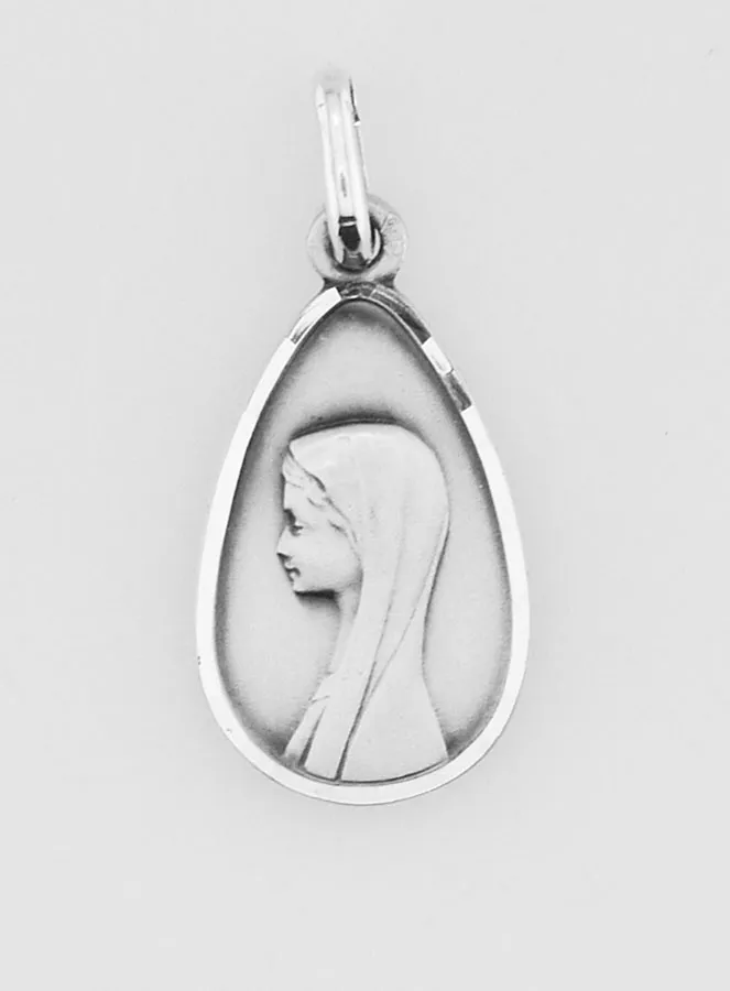 Hanger Druppel Maria met Kleed Sterling Zilver - 17 mm (pic 1)